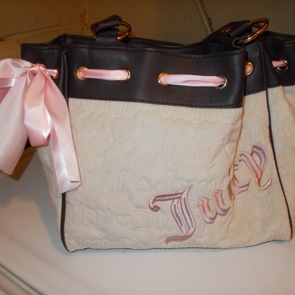 Juicy Couture Day Dreamer Bag Off white Pink and Brown